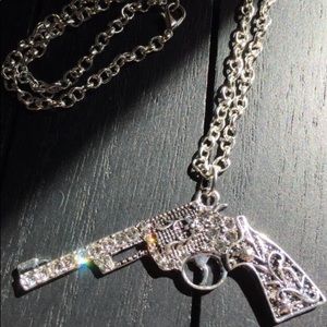 20” Necklace with Swarovski Crystal Antique Gun